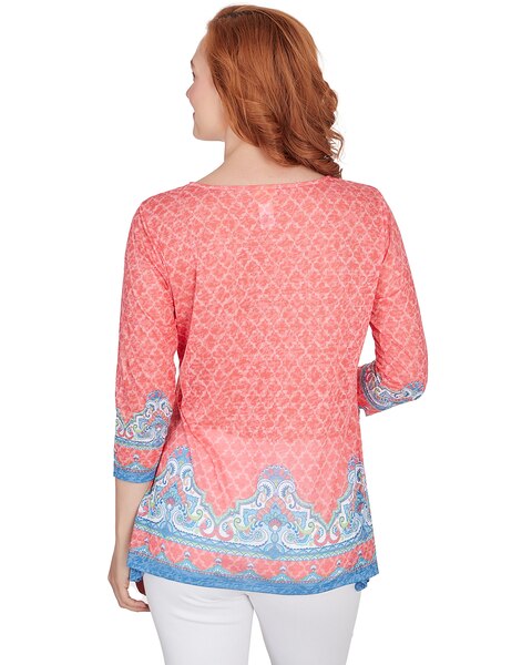 Ruby Rd® Patio Party Knit Emb Marakesh Top