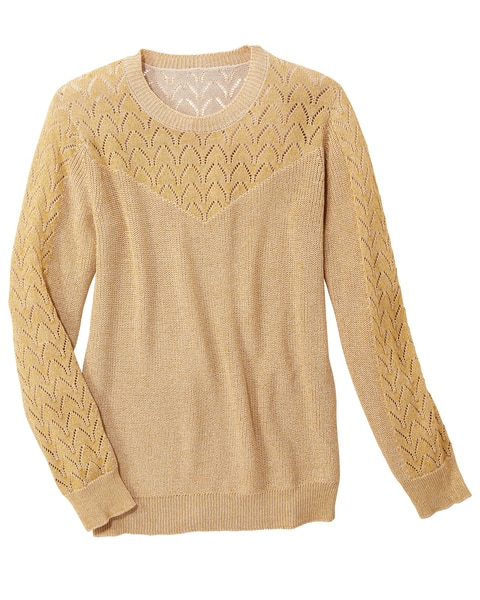 Pointelle Yoke Sweater