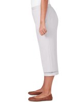 Alfred Dunner® Charleston Twill Capri With Lace Inset Bottom - alt4