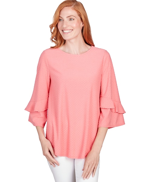 Ruby Rd® Patio Party Knit Swiss Dot Top