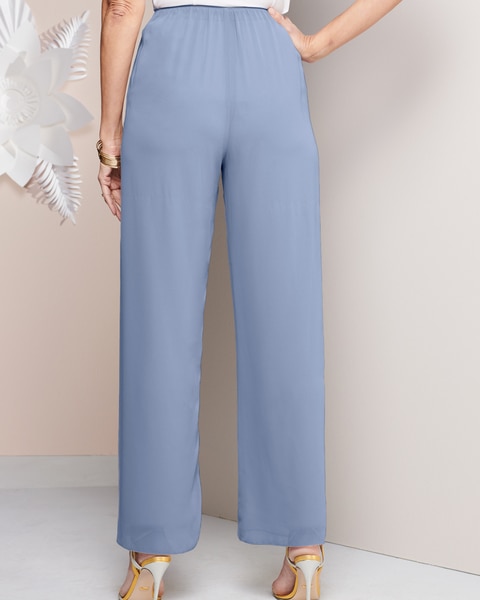 Alex Evenings Special Occasion Chiffon Pull-On Pants