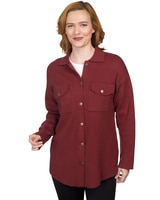 Ruby Rd® Solid Sweater Jacket - Maroon