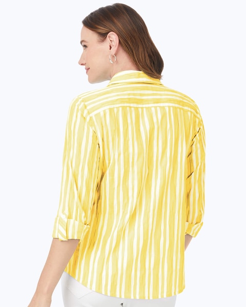 Foxcroft Hampton Long Sleeve Beach Stripe Shirt