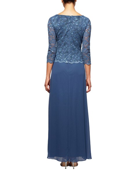 Mock Lace and Chiffon Gown 