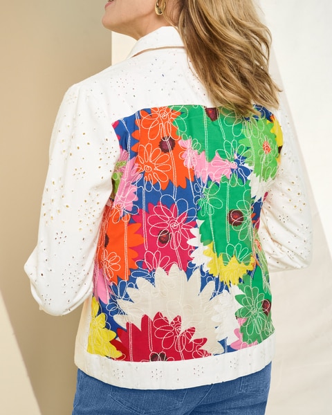 Surprise Bouquet Eyelet Jean Jacket