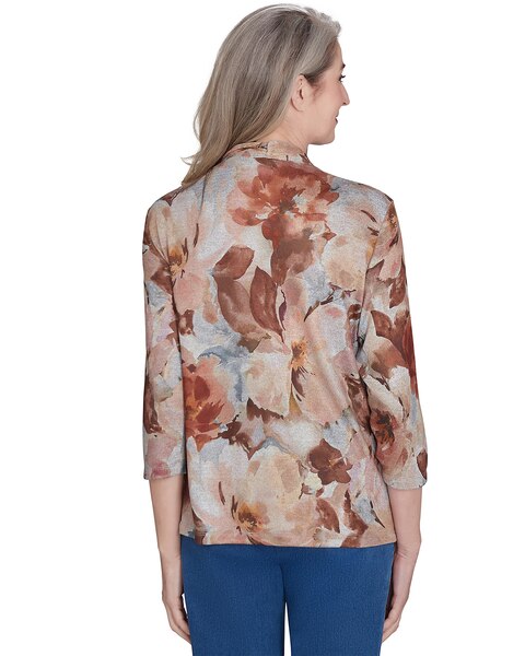 Alfred Dunner® Classics Watercolor Floral Melange Two in One Top