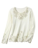 Tonal Embroidered Top - Ivory