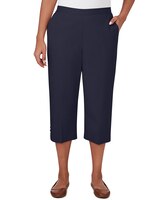 Alfred Dunner® Pull On Button Hem Twill Capri Pant - Navy