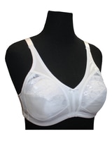Floral Lace Soft Cup Bra - White