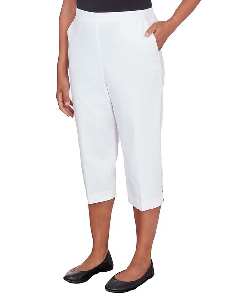 Alfred Dunner® Pull On Button Hem Twill Capri Pant