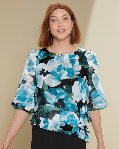 Alex Evenings Tiered Floral Top