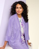Alfred Dunner Faux Suede Jacket - Lilac