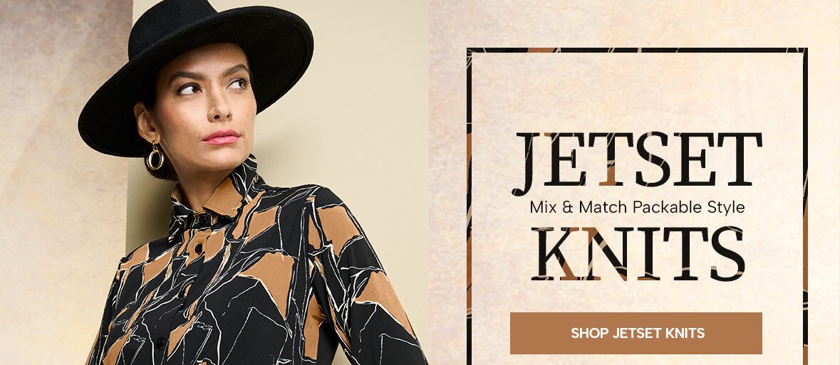 Jet Set Knits - Mix & Match packable style. Shop Jet Set Knits